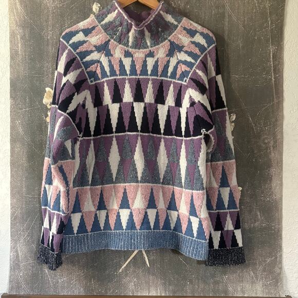 Altuzarra Stilbo Jacquard Knit Turtleneck Sweater Size Medium - Picture 6 of 11